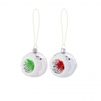 Medium Christmas Glass Baubles Red or Green By Rice DK